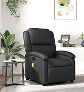 karaca-alisveris Fauteuil de massage en cuir véritable Noir