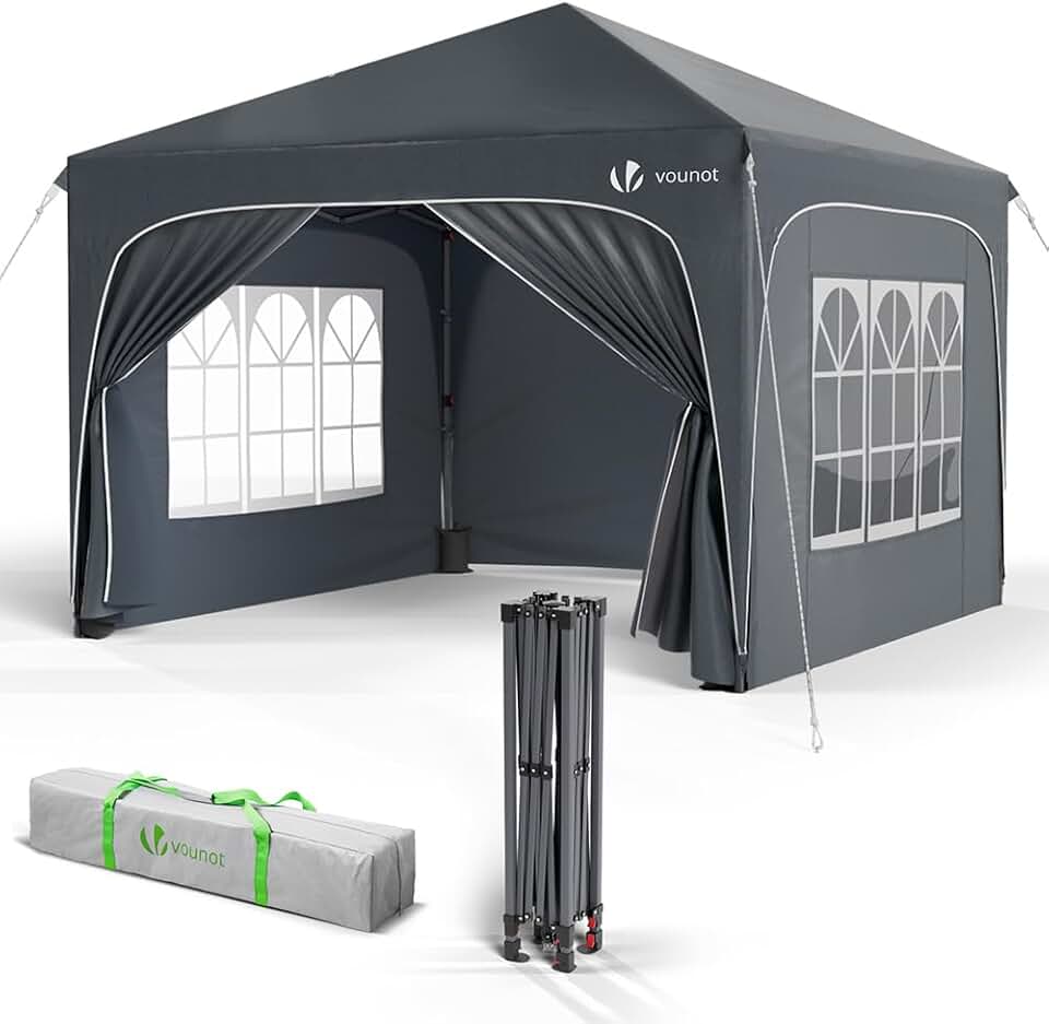karaca-alisveris - tonnelle pliante série jardin 3x3m, anti-UV, imperméable, hauteur réglable, sac transport