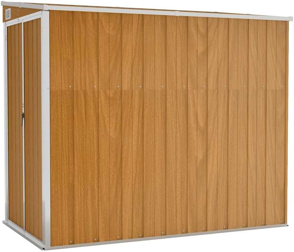 karaca-alisveris Abri de Jardin Mural Marron 118x194x178 cm Acier galvanisé,Structures extérieures, Cabanes & abris de Jardin,316224