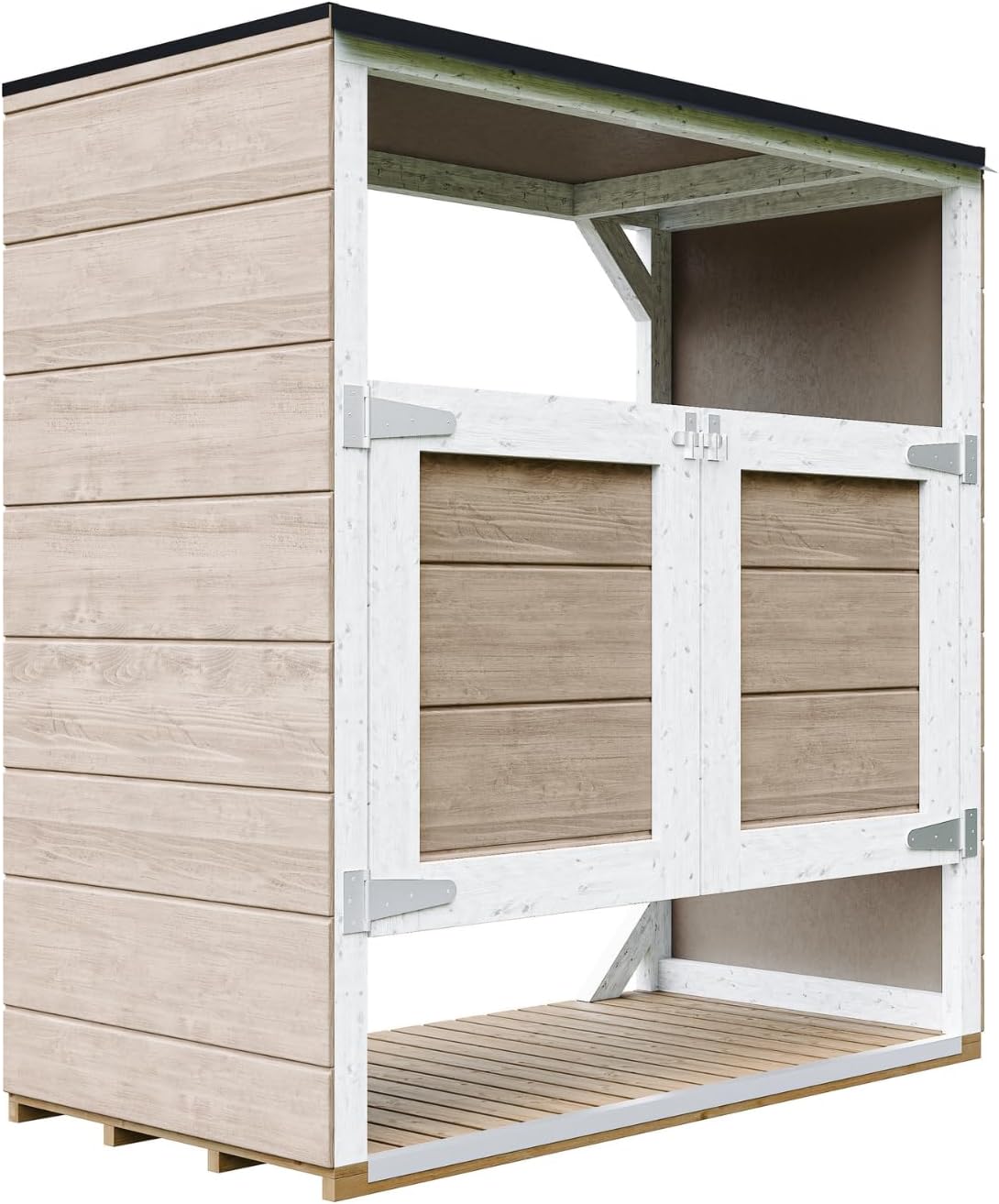 Abri de Jardin pour poubelles, Cache Poubelle extérieur 2x240L – Coffre de Rangement Exterieur, Armoire de Jardin, cabane de Jardin Exterieur – karaca-alisveris M980A-TERRA Brown