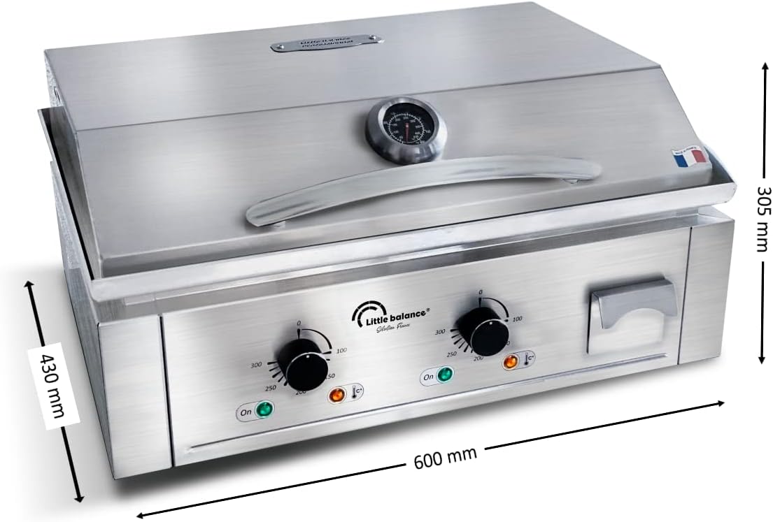 karaca-alisveris - Aquitaine Pro Plus - plancha inox 2 zones, couvercle, 3500W - 8473