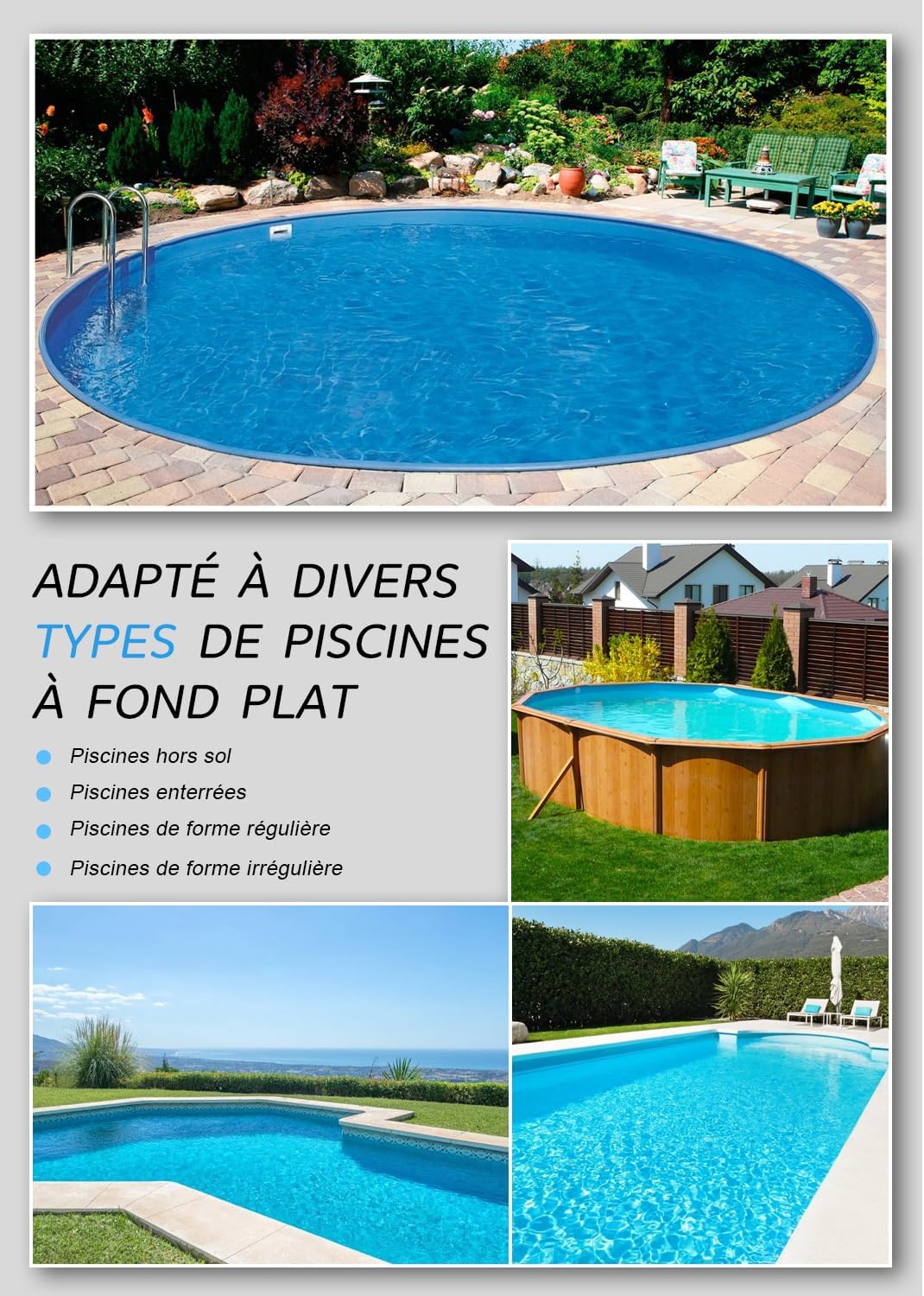 Robot Piscine sans Fil - Double moteur - 100㎡ - Aspiration puissante, 120 min, auto-stationnement