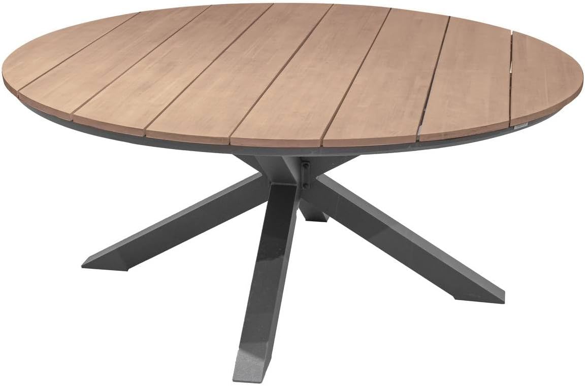 karaca-alisveris - Oriengo table ronde 8 places - aluminium acacia - Gris Graphite