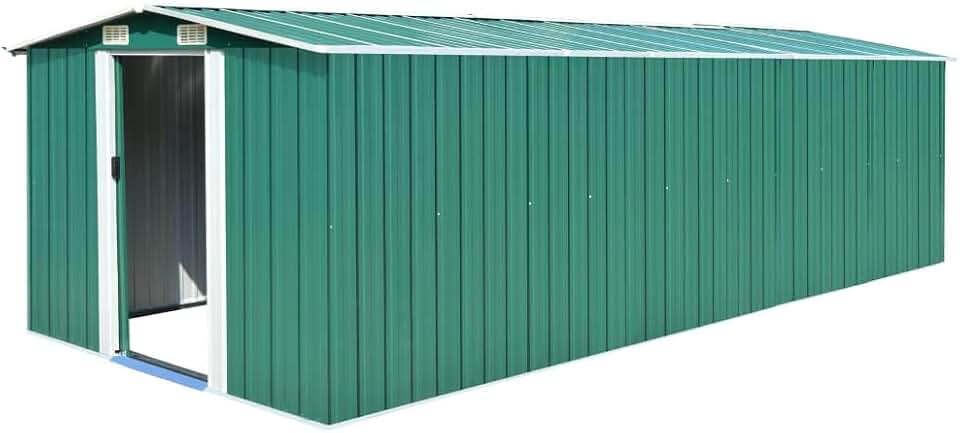 karaca-alisveris Abri de jardin extérieur en métal vert 257 x 580 x 181 cm