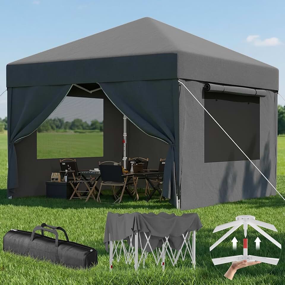 karaca-alisveris - tonnelle pliante 3x3m - imperméable, moustiquaire, UV50+