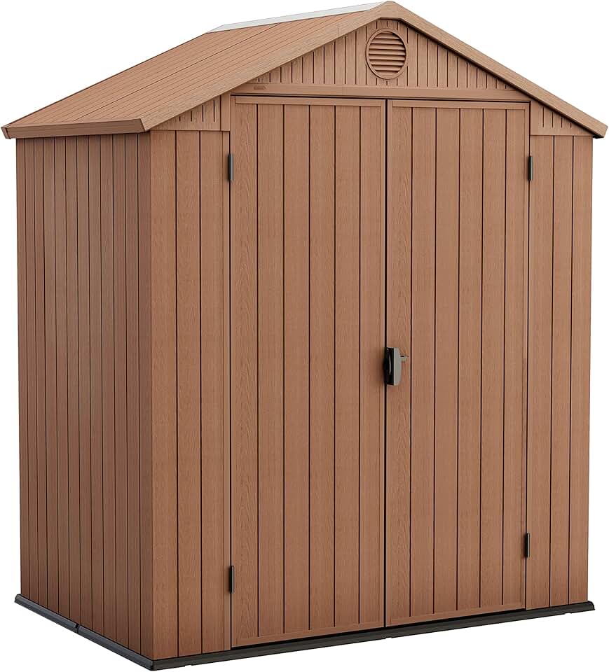 karaca-alisveris - karaca-alisveris 64 - 2.2m² - abri de jardin en résine, couleur marron