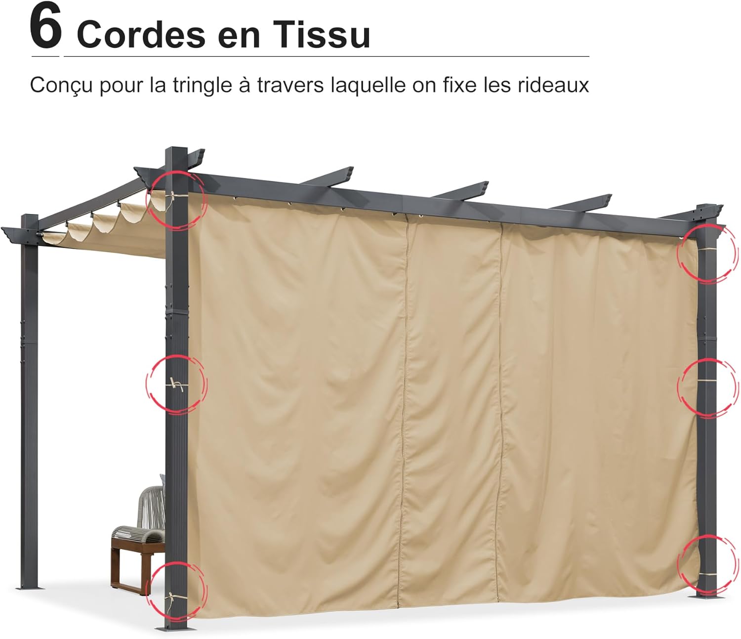 karaca-alisveris - Pergola aluminium série Rideau - 4x3m toit coulissant extérieur