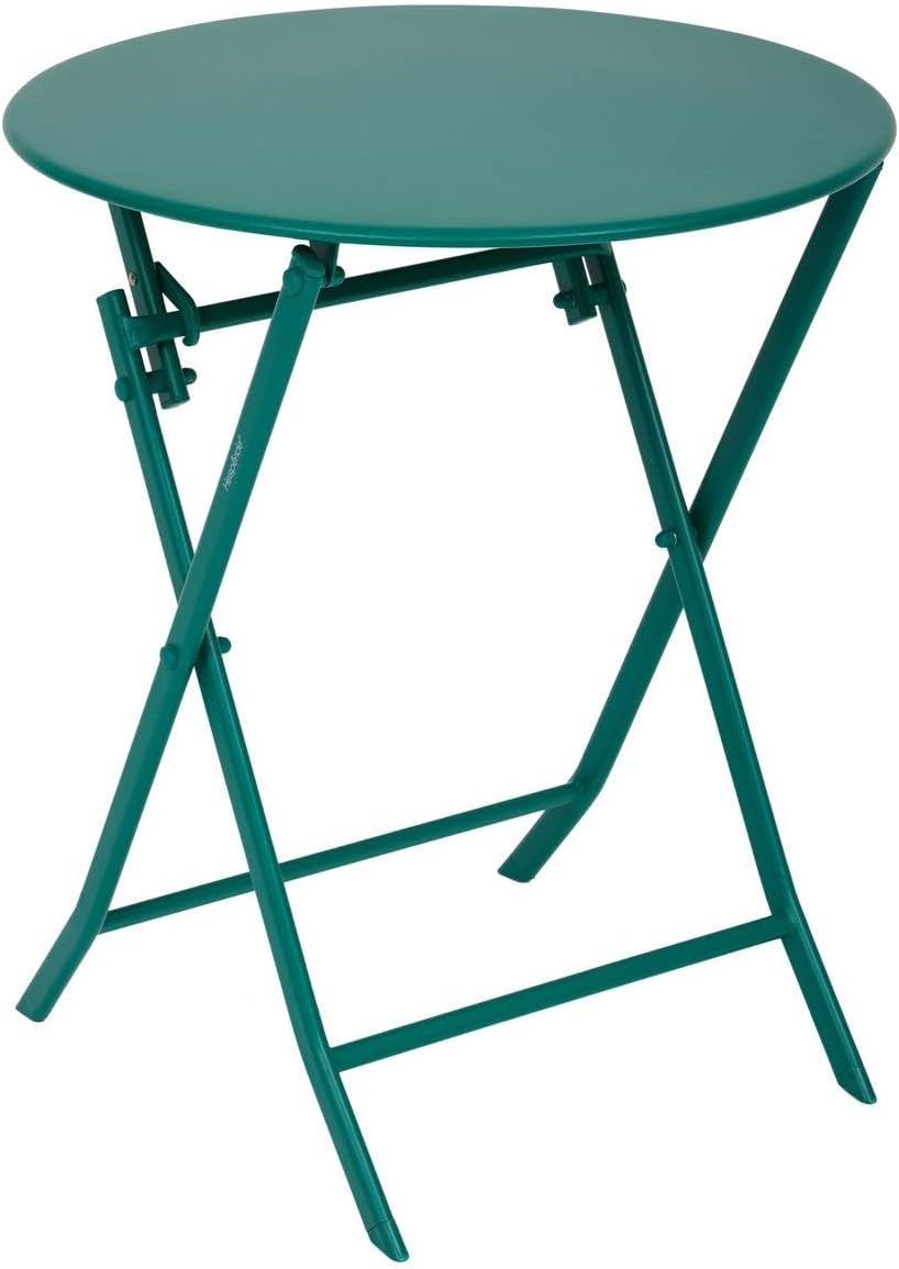 karaca-alisveris - Greensboro - Ø60cm - Table ronde pliante acier vert opale