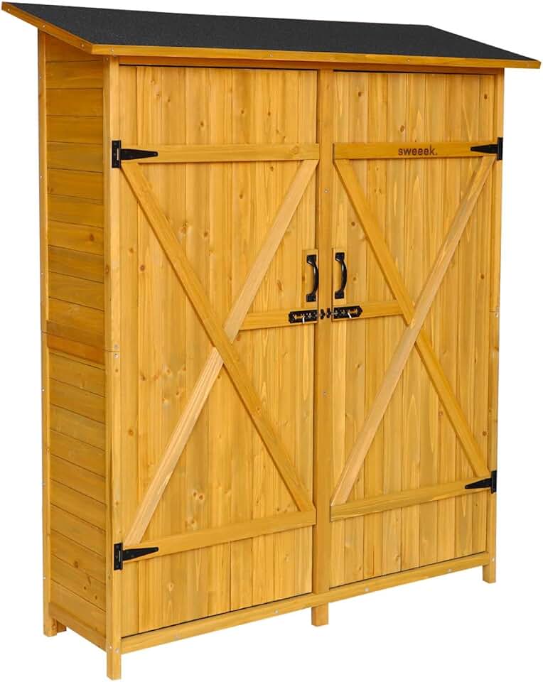 karaca-alisveris - Abri de jardin bois, 4 espaces, 140x50x162cm