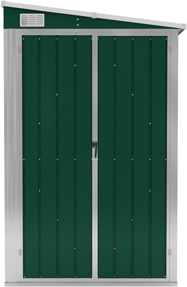 karaca-alisveris Abri de Jardin Mural Vert 118x288x178 cm Acier galvanisé,Structures extérieures, Cabanes & abris de Jardin,316225