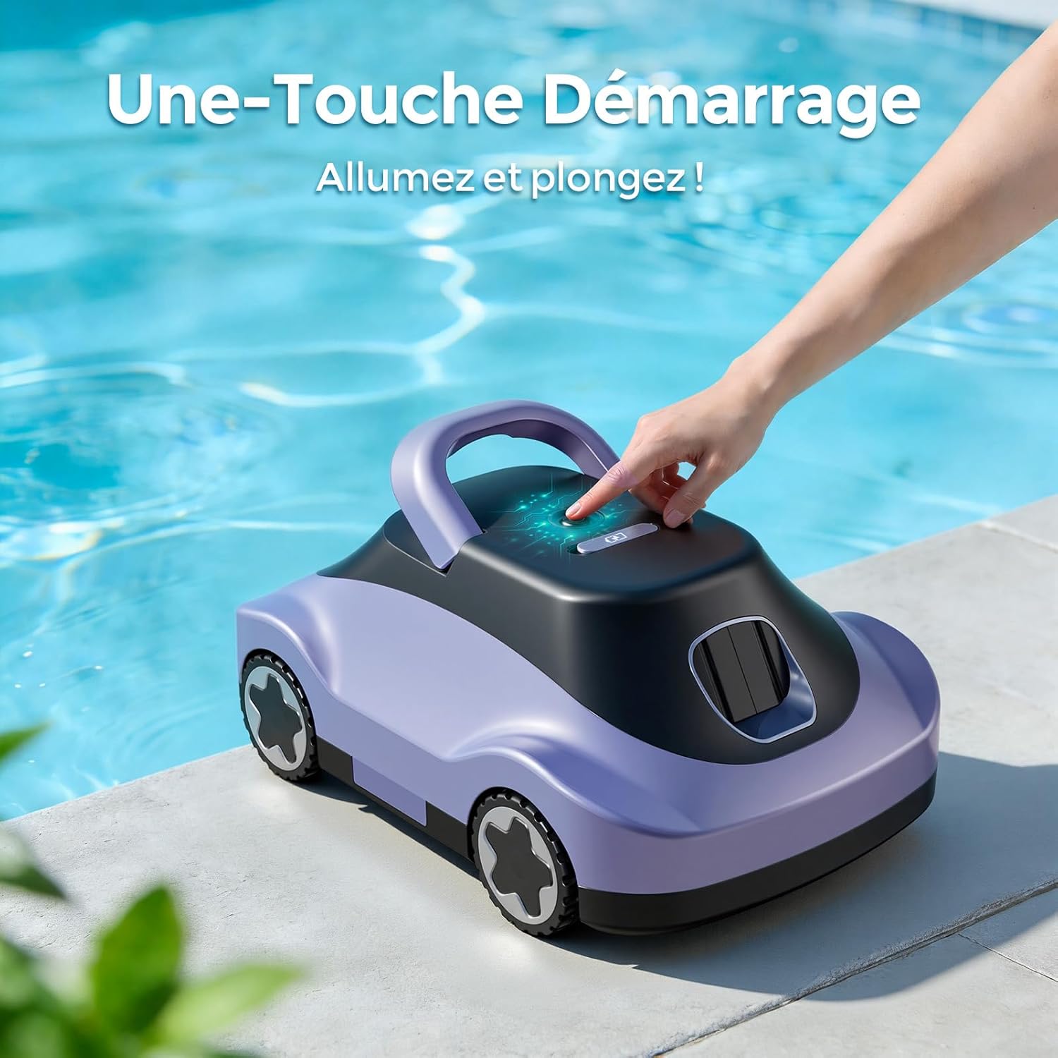 Robot piscine sans fil - 180min autonomie, filtration fine, 200m², aspiration puissante