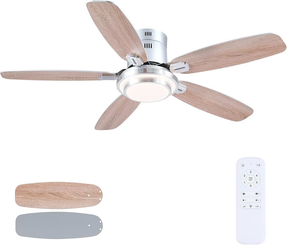 karaca-alisveris - Ventilateur Plafond DC 127 cm, LED, télécommande, 3 pales