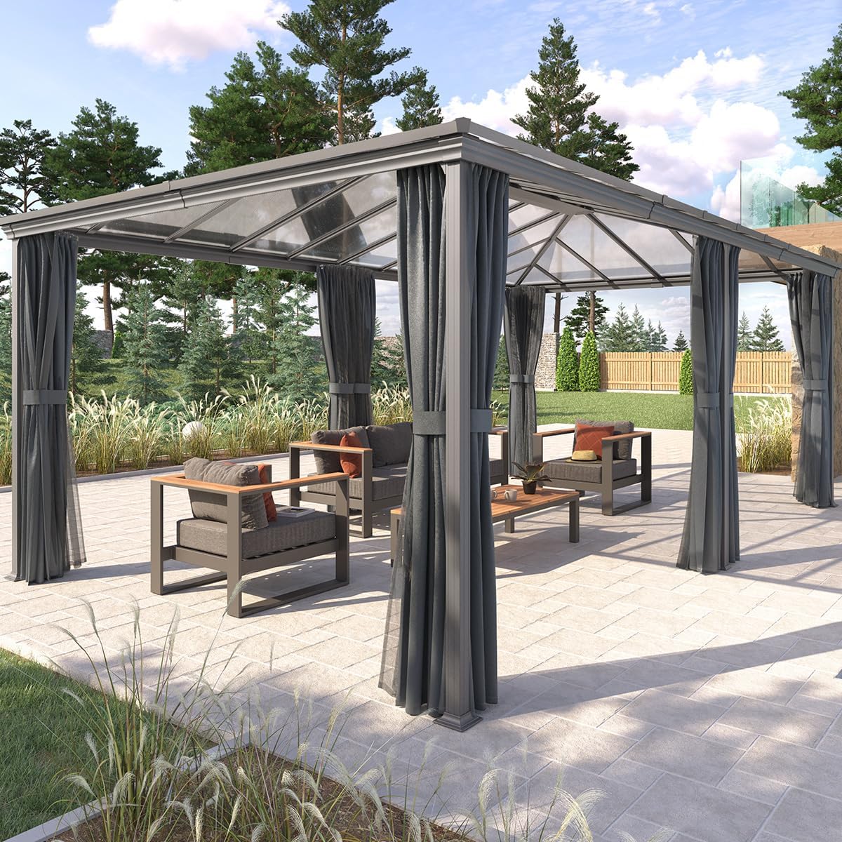 karaca-alisveris - Pergola Belize - 3,6x6m - Aluminium et polycarbonate