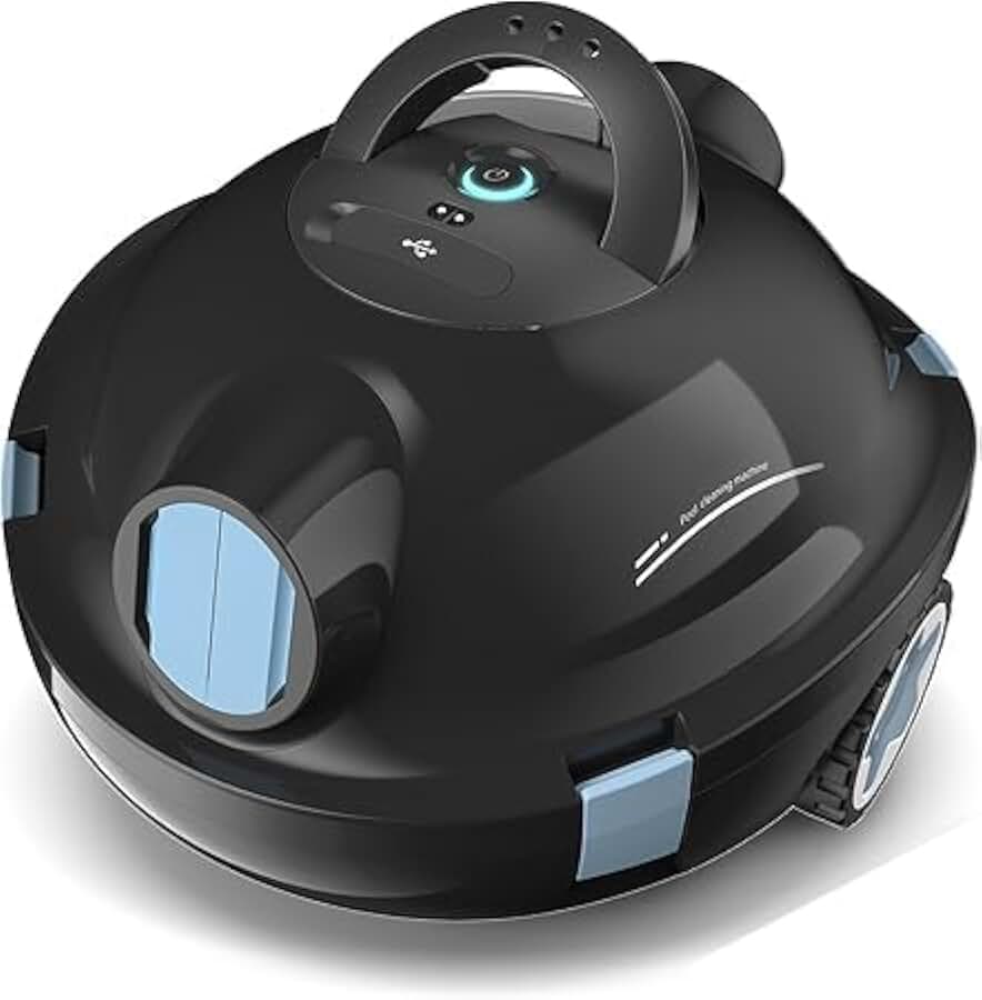 karaca-alisveris – Robot piscine sans fil, 120 min autonomie, pour 100 m² – Noir
