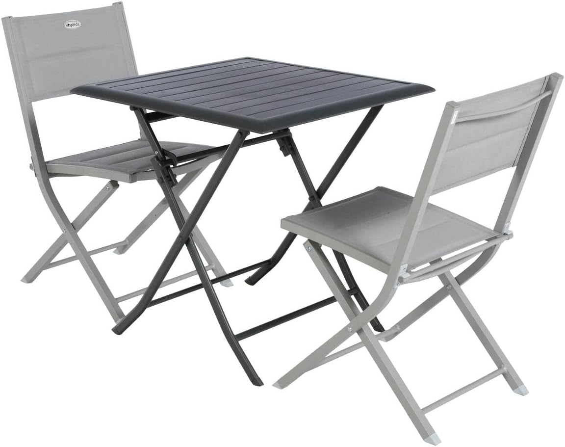 karaca-alisveris - Azua - table pliante 2 places 70x70cm aluminium gris