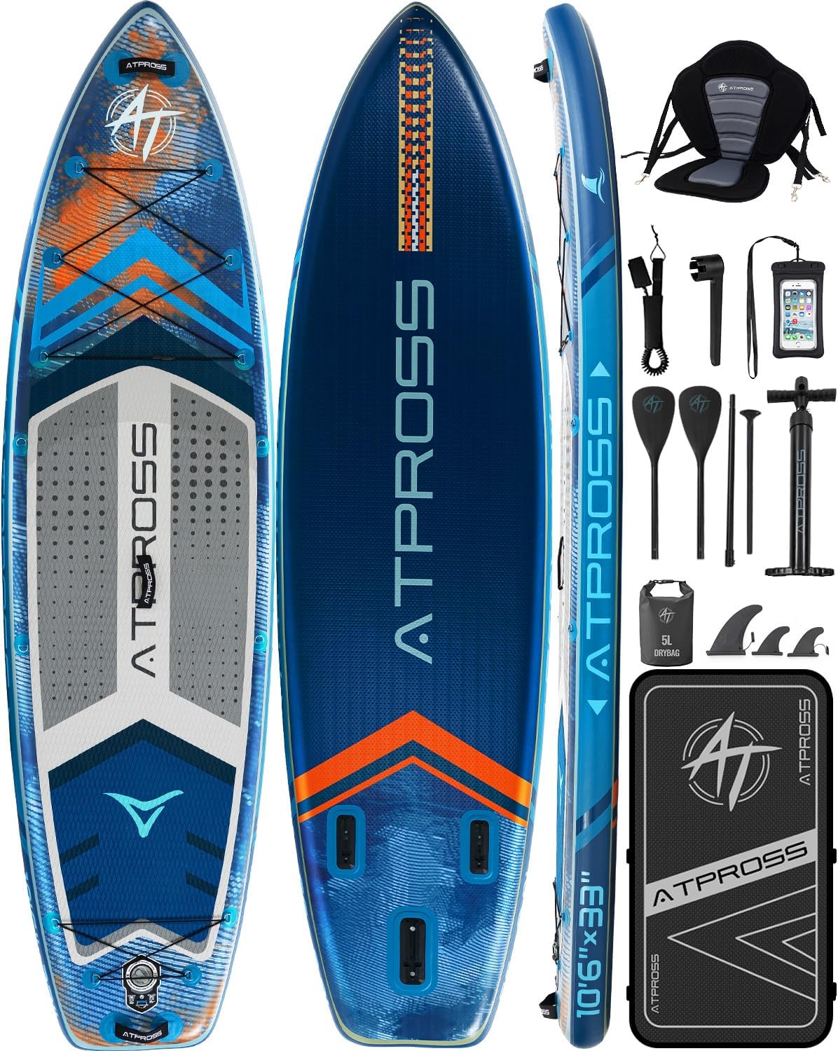 Stand Up Paddle Gonflable Adulte avec Siège Kayak & Accessoires, 320x84cm Planche de Sup Extra Large pour 2 Personnes, Charge 200kg, Kayak Gonflable 2 Places Stable et Antidérapant pour Surf