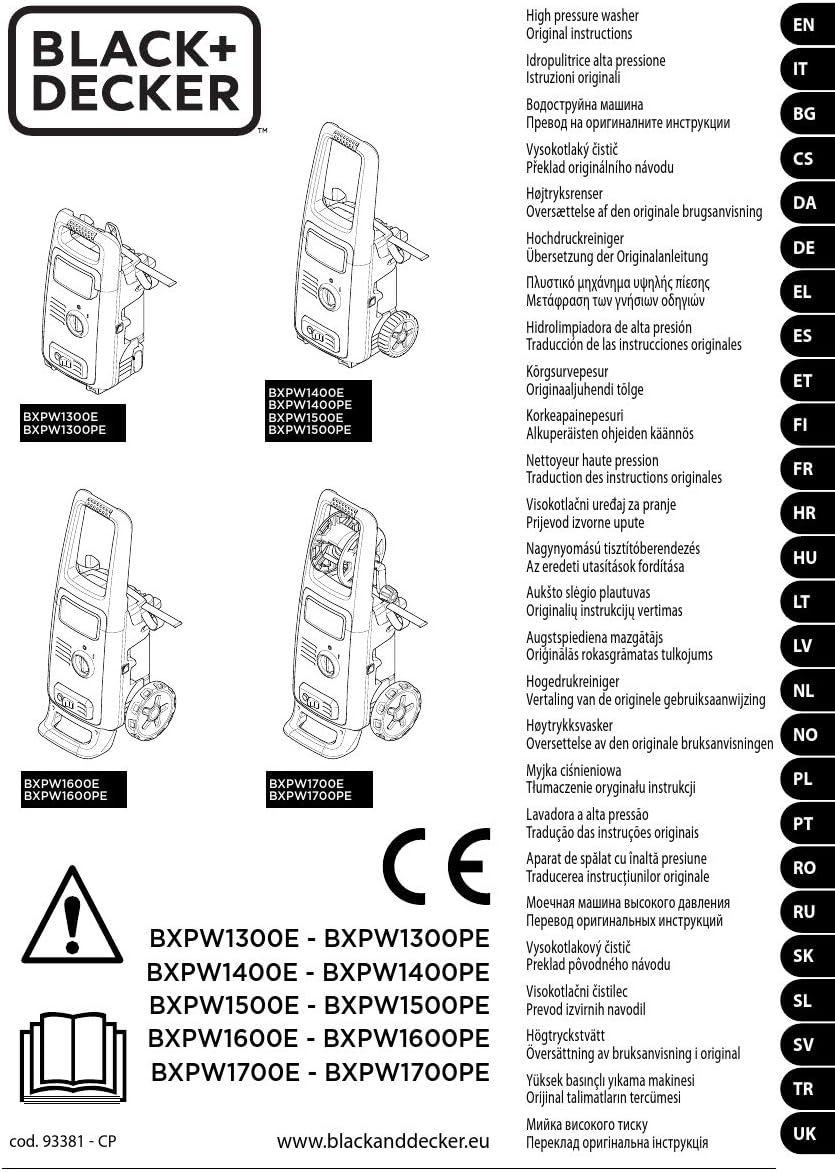 karaca-alisveris Nettoyeur Haute Pression BXPW1600PE avec Patio Cleaner et Brosse Fixe (1600 W, 125 Bar, 420 l/h)