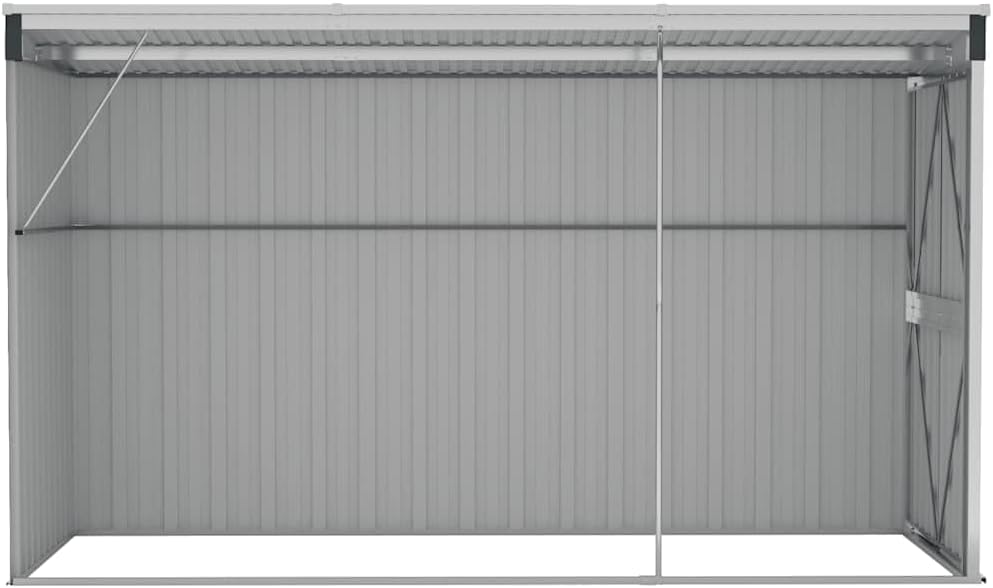 Abri de jardin mural - acier anthracite 118x288x178 cm - extérieur - 316227