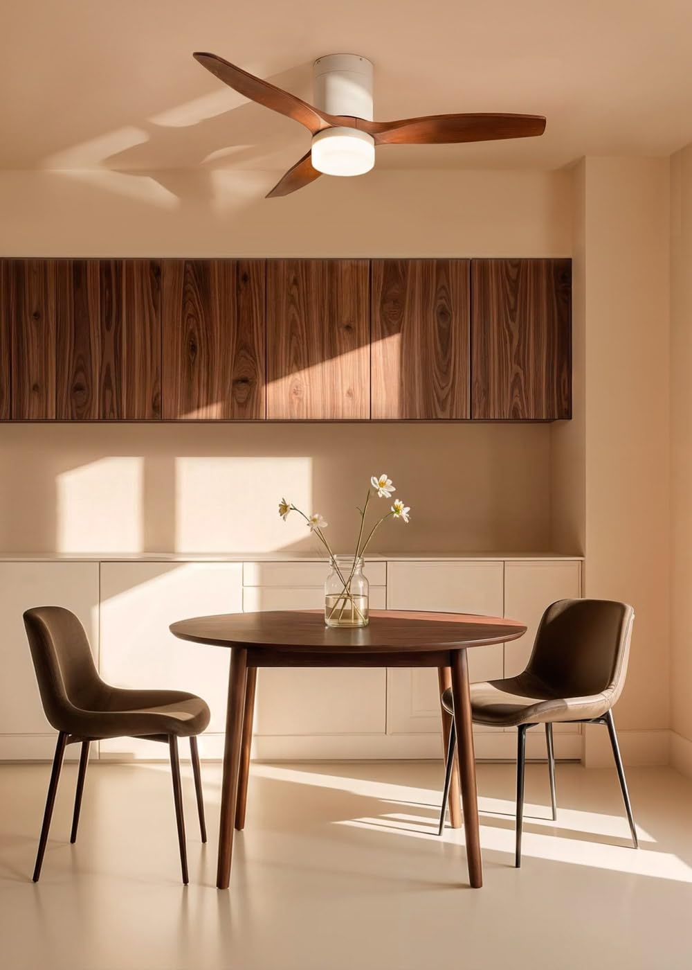 CREATE - Windcalm S - 112 cm - ventilateur plafond ABS, pale bois, lumière réglable, télécommande, minuterie, été/hiver,