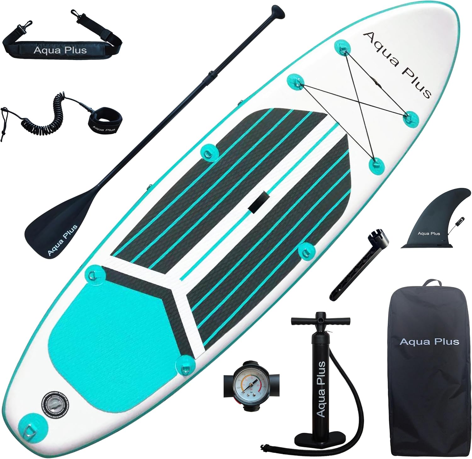 karaca-alisveris - SUP gonflable - 15 cm épaisseur - pagaie, pompe, sac, laisse