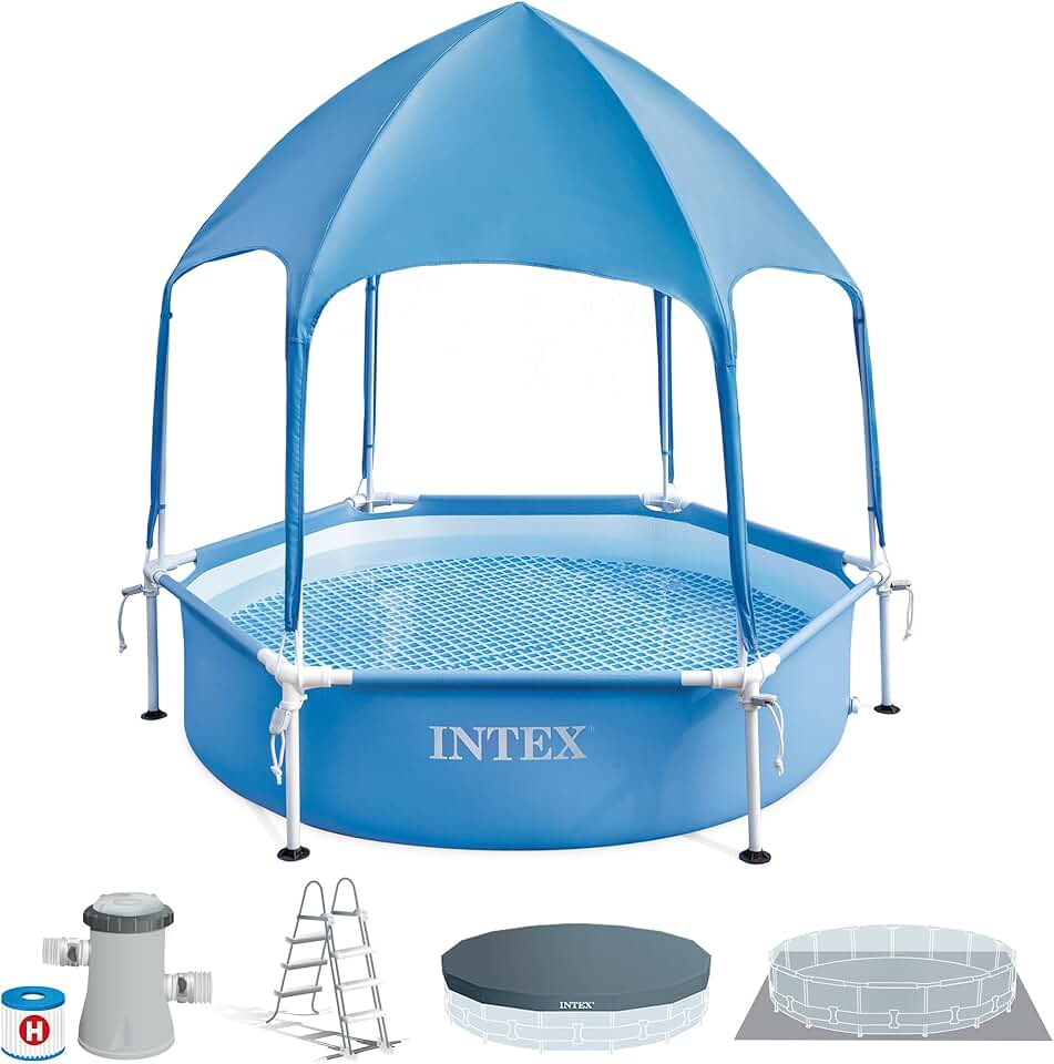 karaca-alisveris Piscine avec Cadre en métal de 1,83 m x 38 cm - Taille d'installation : 1,83 m x 38 cm (28209NP)