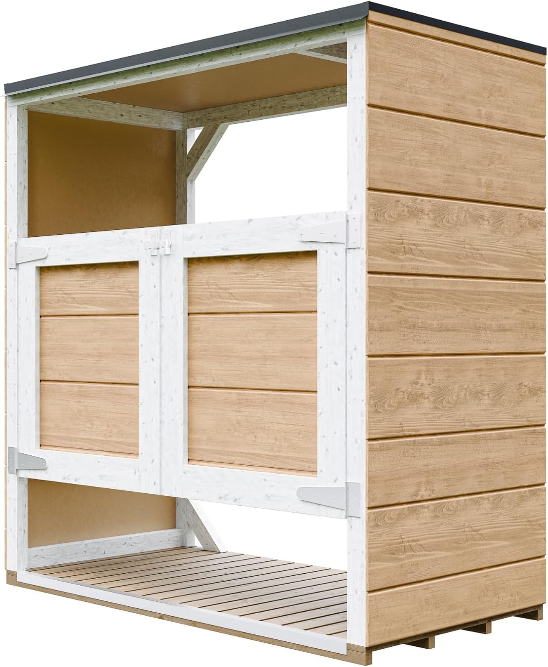 Abri de Jardin pour poubelles, Cache Poubelle extérieur 2x240L – Coffre de Rangement Exterieur, Armoire de Jardin, cabane de Jardin Exterieur – karaca-alisveris M980A-HARVEST Honey