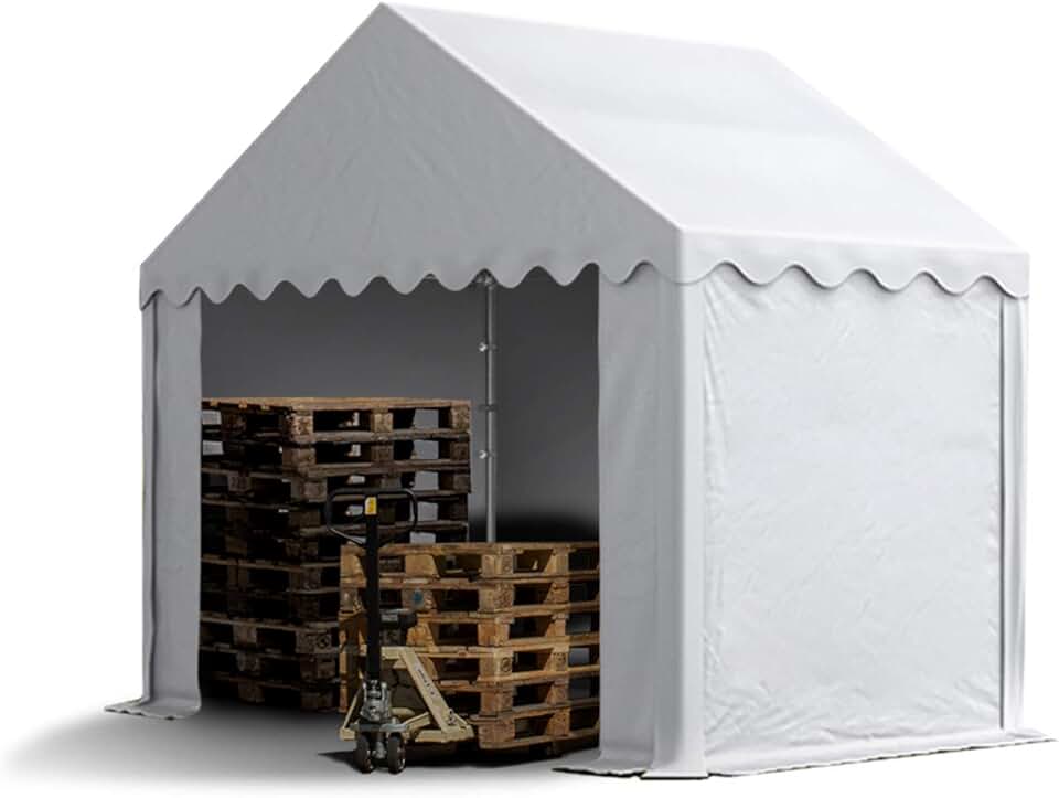 karaca-alisveris - Tente de stockage PVC 3x2m, bâche imperméable blanche, 700N