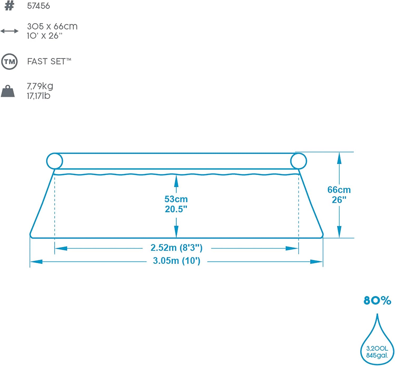 Piscine autoportante Fast Set ronde 305 x 66 cm