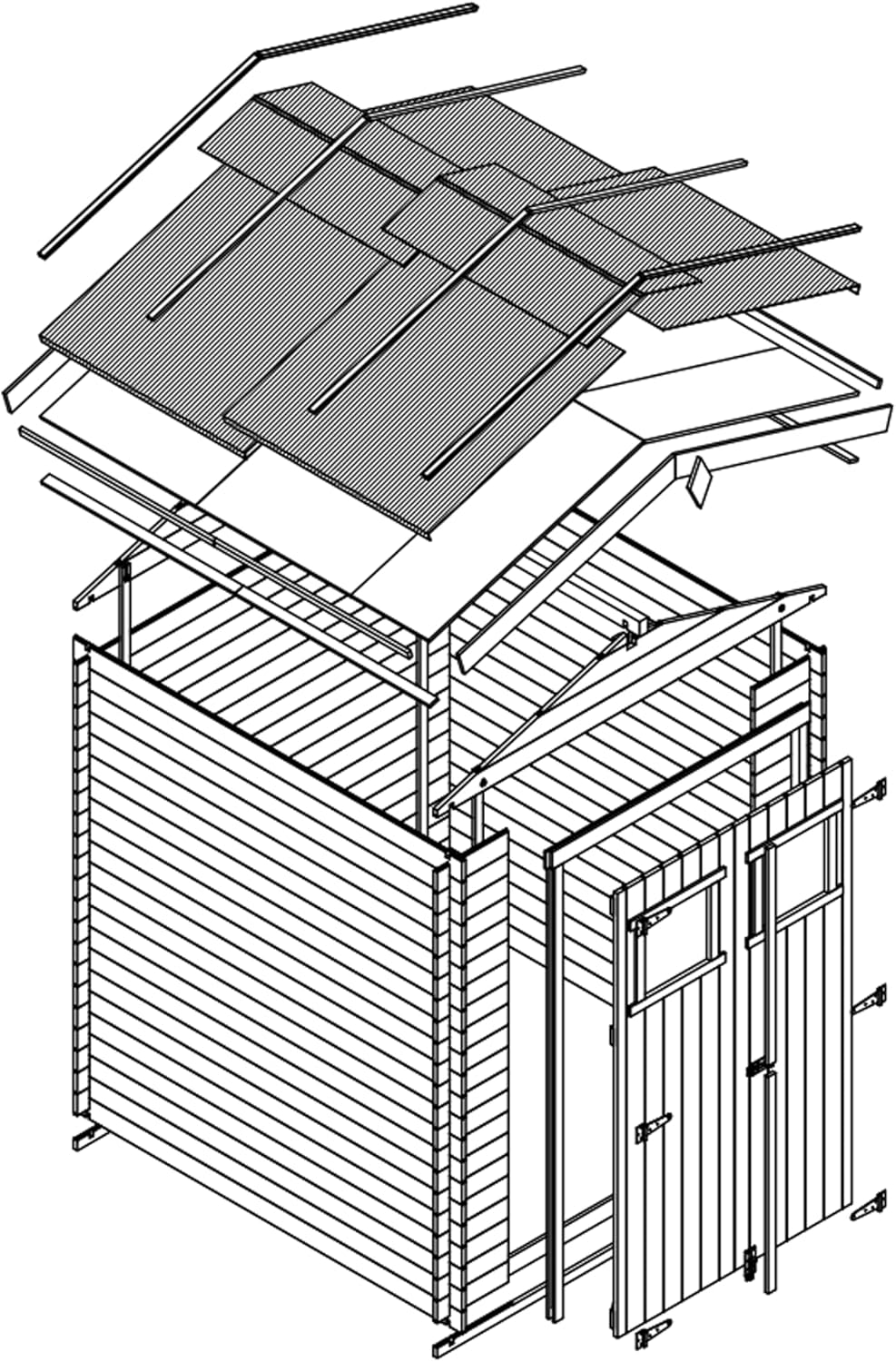 Abri de Jardin en Bois - Stockage extérieur I216xL206xH218 cm/ 3.53 m2 Petit abri à Outils, Local à vélos - karaca-alisveris M343