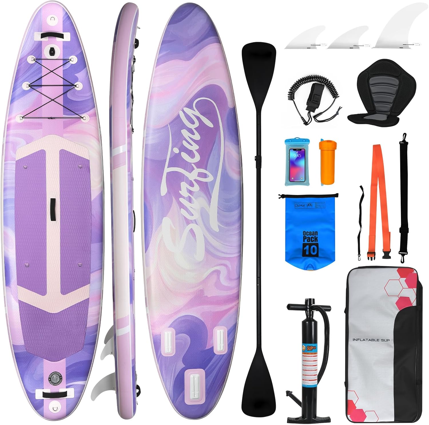karaca-alisveris - Paddle Gonflable Série Adulte - 320/335cm - 2 personnes, siège kayak, pagaie alu, support caméra, jusqu'à 15