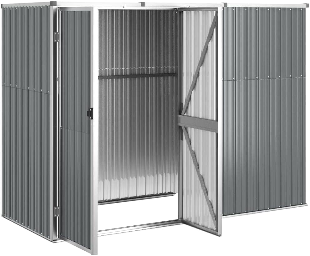karaca-alisveris Abri à Outils de Jardin Gris 225x89x161 cm Acier galvanisé, Maison & Jardin, Pelouses & Jardins, Vie en extérieur, Structures extérieures, Cabanes & abris de Jardin, Gris, (Poids 36.62KG)