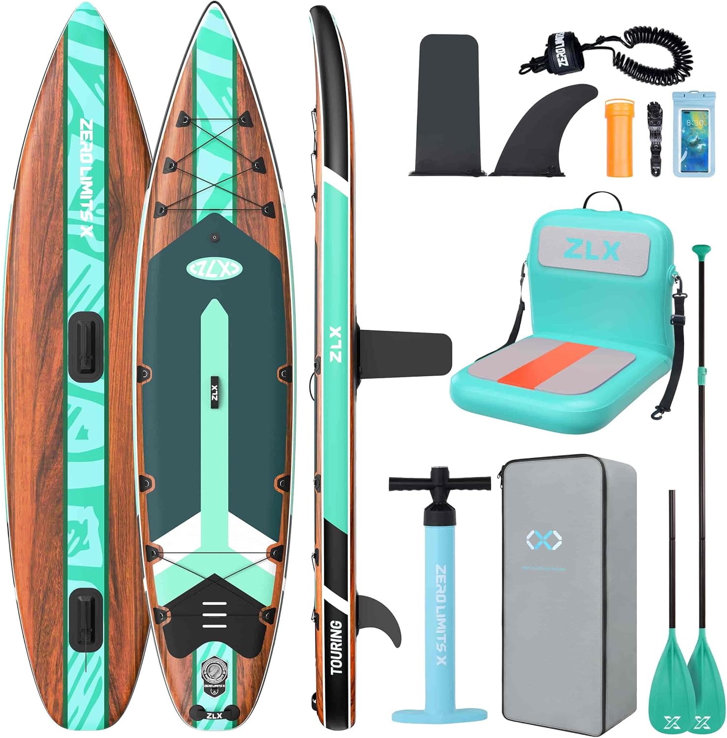 ZLX - Planche de paddle Touring - 350cm - kayak siège, 180kg, rapide et stable