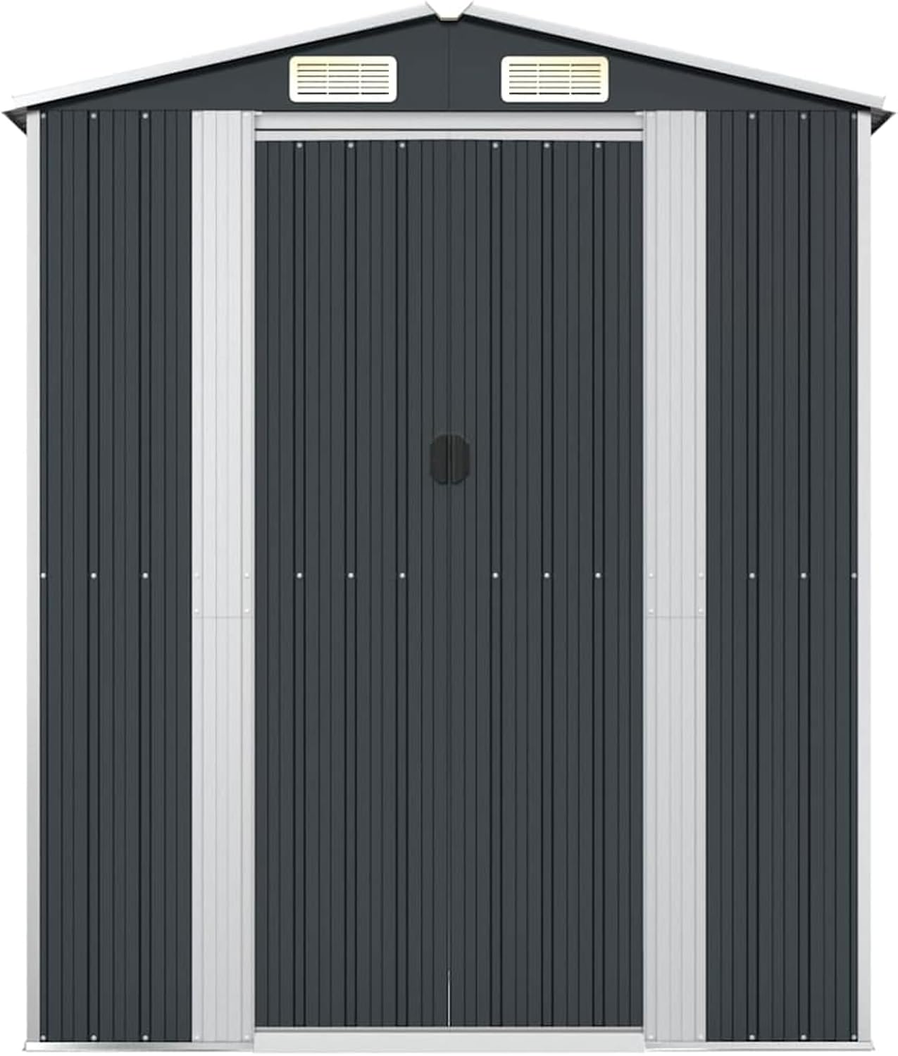 Abri de jardin extérieur acier galvanisé 192x108x223cm, anthracite