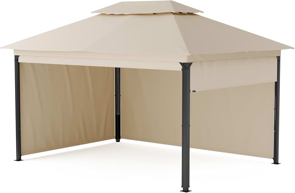 karaca-alisveris - Grandezza Cortina - 3x4 m - acier, toit polyester, panneaux enroulables, beige