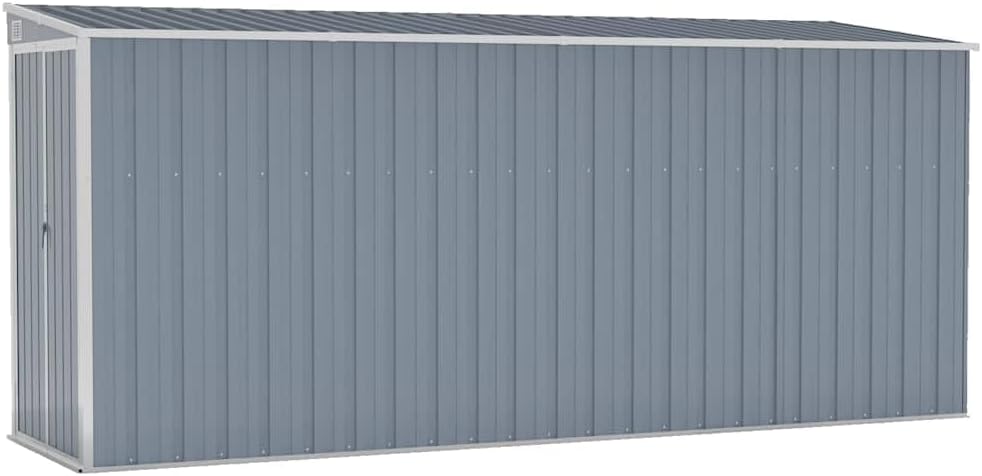 karaca-alisveris Abri de Jardin Mural Gris 118x382x178 cm Acier galvanisé, Maison & Jardin, Pelouses & Jardins, Vie en extérieur, Structures extérieures, Cabanes & abris de Jardin, Gris, (Poids 47.9KG)