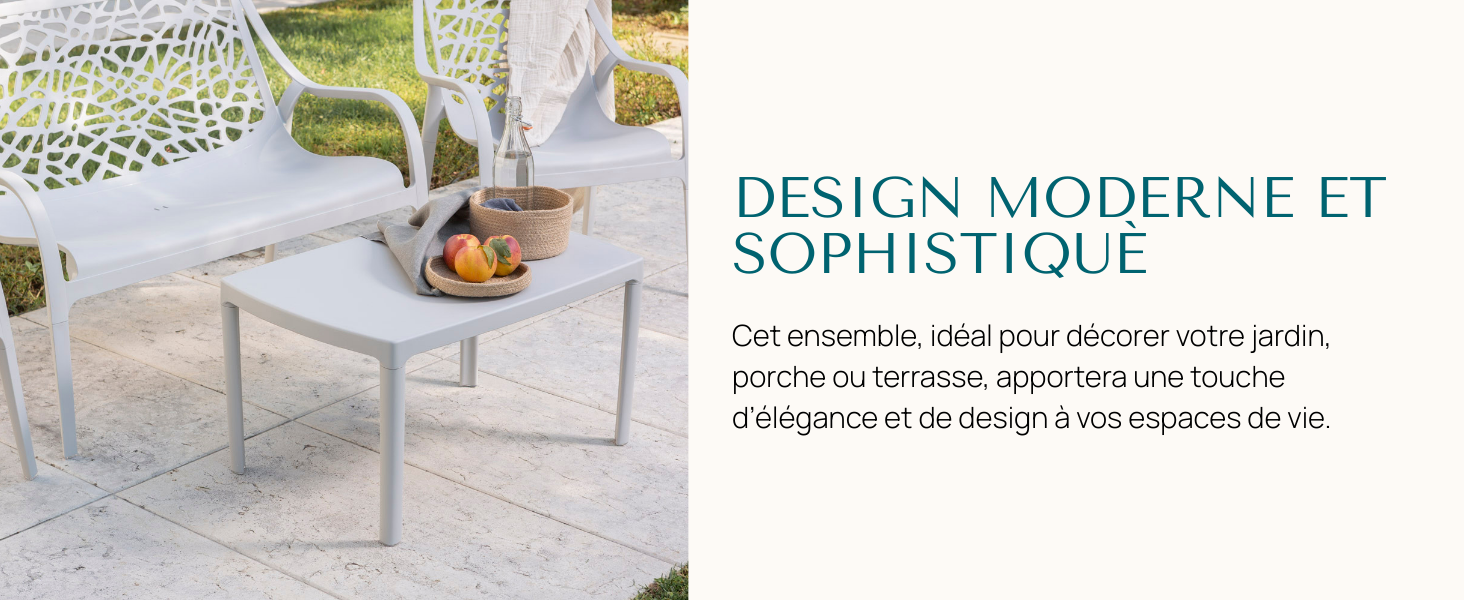 Le texte se lit comme suit : « DESIGN MODERNE ET SOPHISTIQUÉ » « Cet ensemble doit jour accorder votre grâce, bonheur ou fantaisie, appartient une routine. » Image de style de vie d'éléments de design d'intérieur modernes.