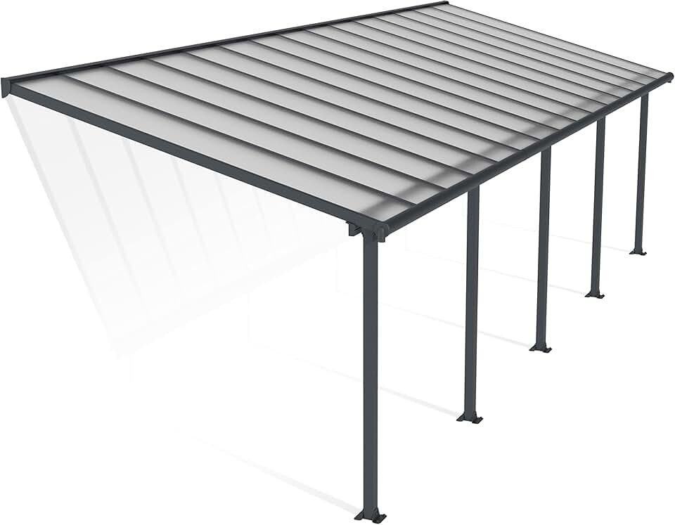 karaca-alisveris - Pergola aluminium adossée 27,3m², polycarbonate, garantie 12 ans