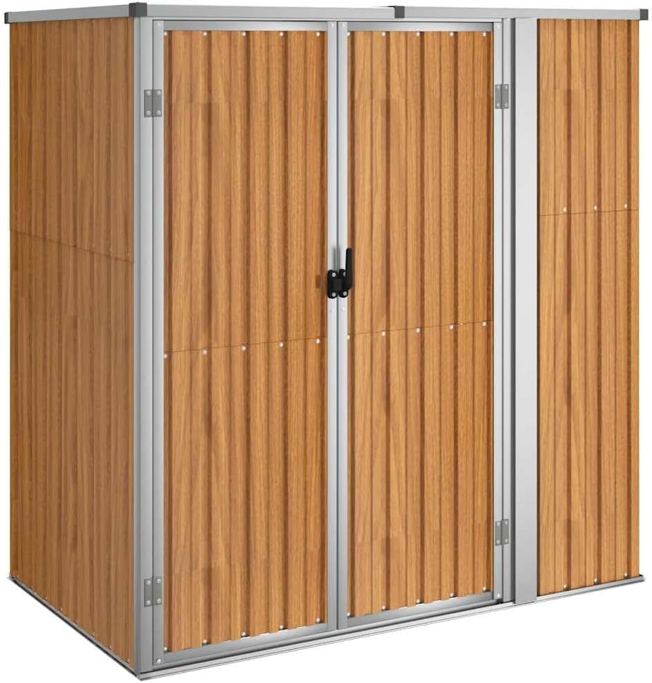 Abri à Outils de Jardin - marron - 161x89x161 cm - acier galvanisé, robuste