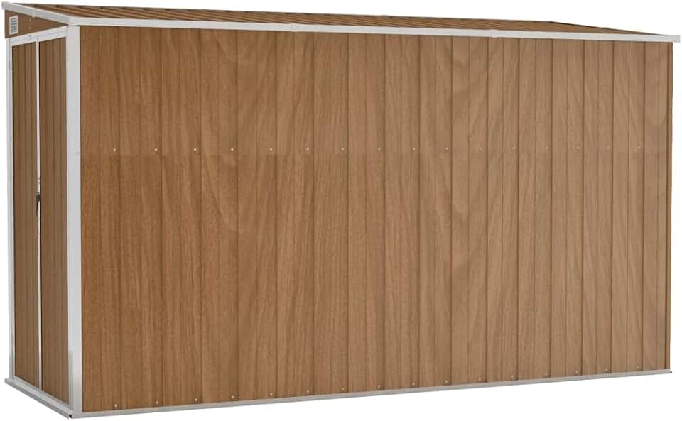 karaca-alisveris Abri de Jardin Mural Abri de Rangement d'Outils Rangement d'Equipement de Jardin Extérieur Marron 118x288x178 cm Acier Galvanisé