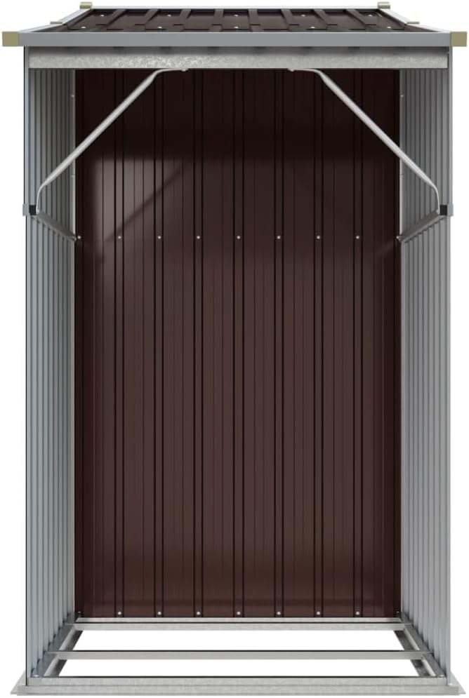 Abri de jardin métal - organisateur acier toit incliné bunker charbon - 277x93x179cm