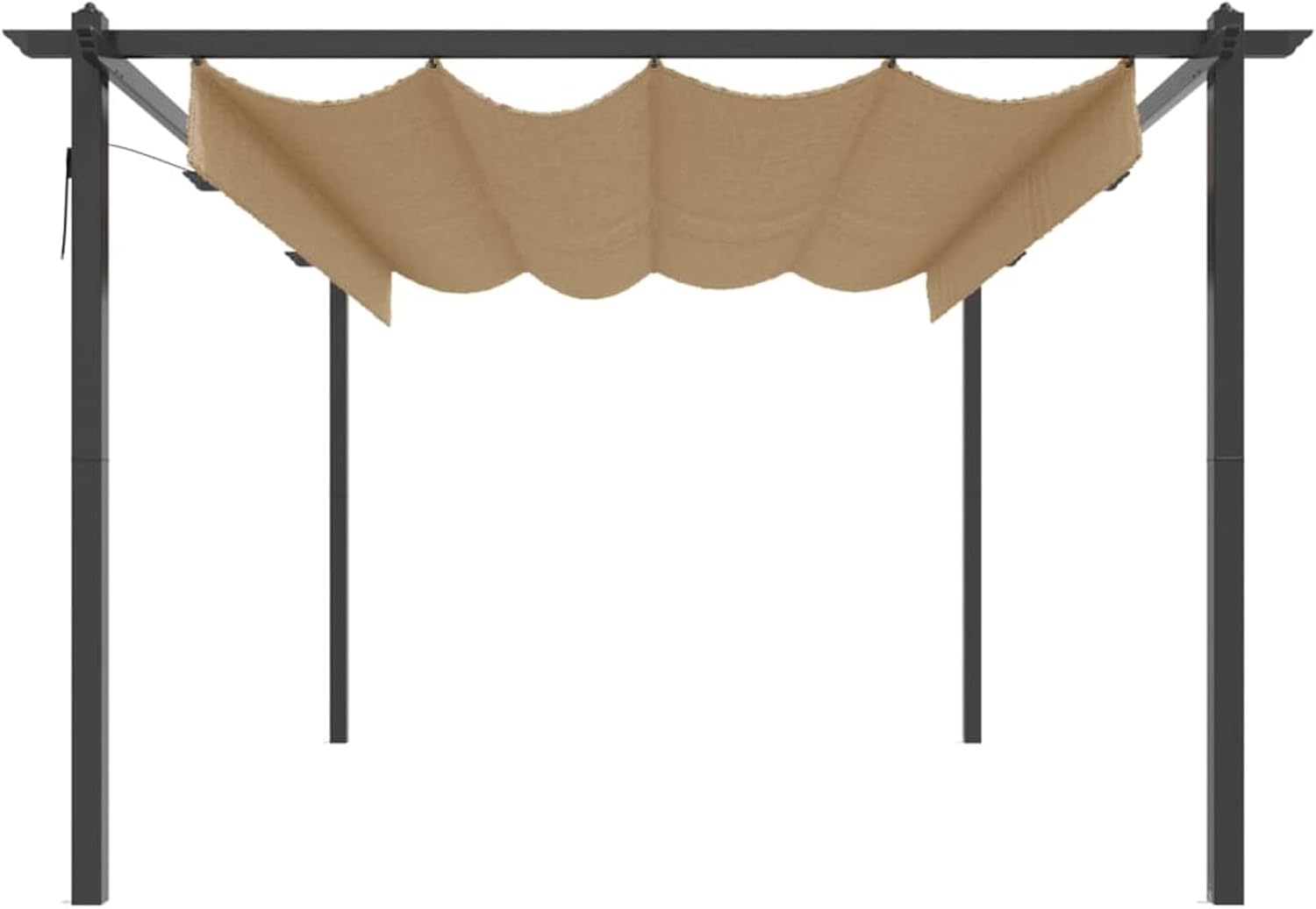 Tonnelle de jardin - toit extensible et étanche - 4x3m - coloris taupe