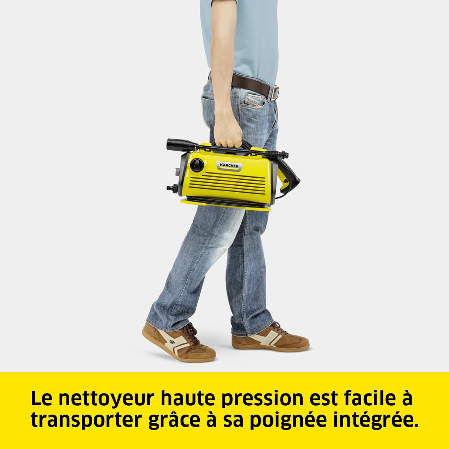 karaca-alisveris Nettoyeur Haute Pression K 3 Horizontal Plus Home, Pression : Max. 120 Bar, Débit : 380 l/h, Surface : 25 m²/h, Filtre à Eau, Poids : 3,6 kg, Flexible et Pistolet, Lance, Rotabuse, Home Kit