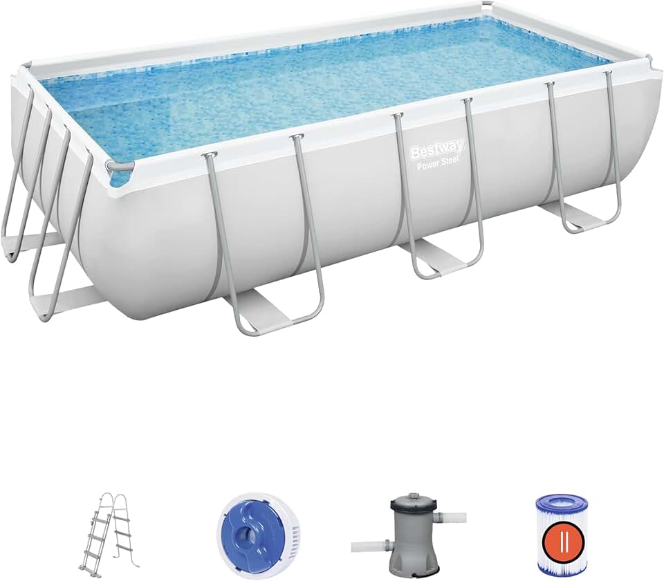 karaca-alisveris - Power Steel rectangulaire - 404x201x100 cm - piscine tubulaire 56442
