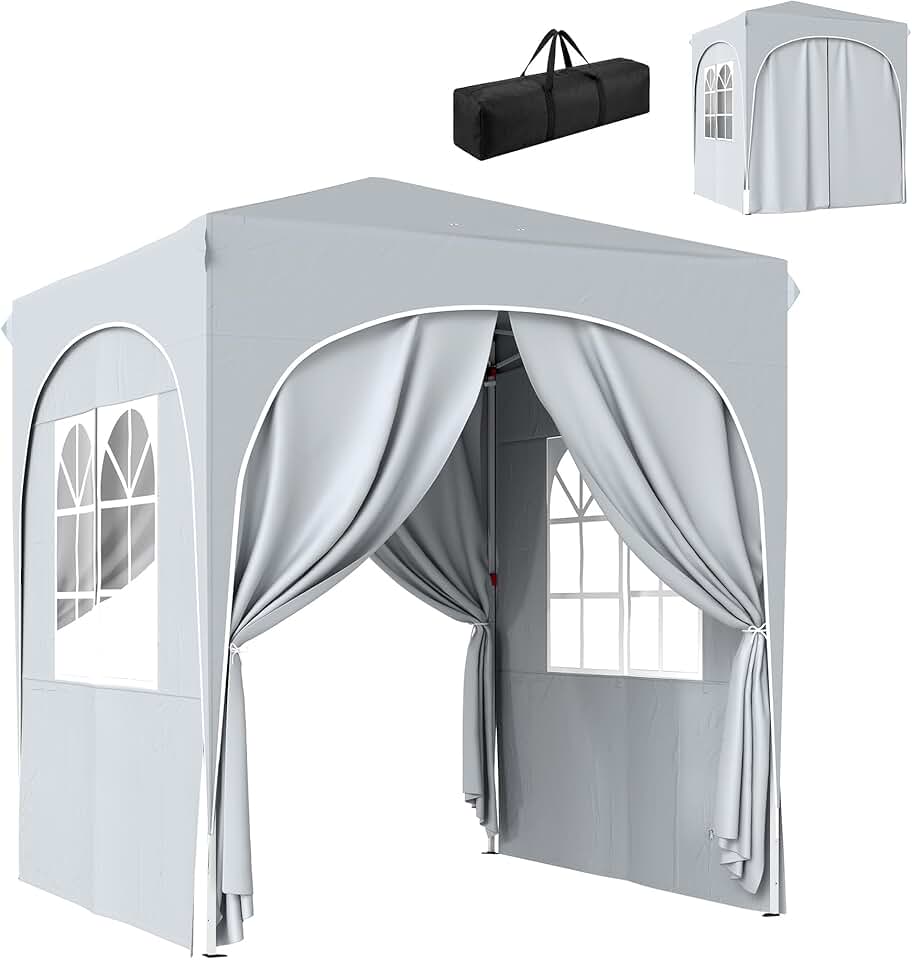 karaca-alisveris - tonnelle pop up - 2x2 m - réglable UV50+ 4 parois, gris clair
