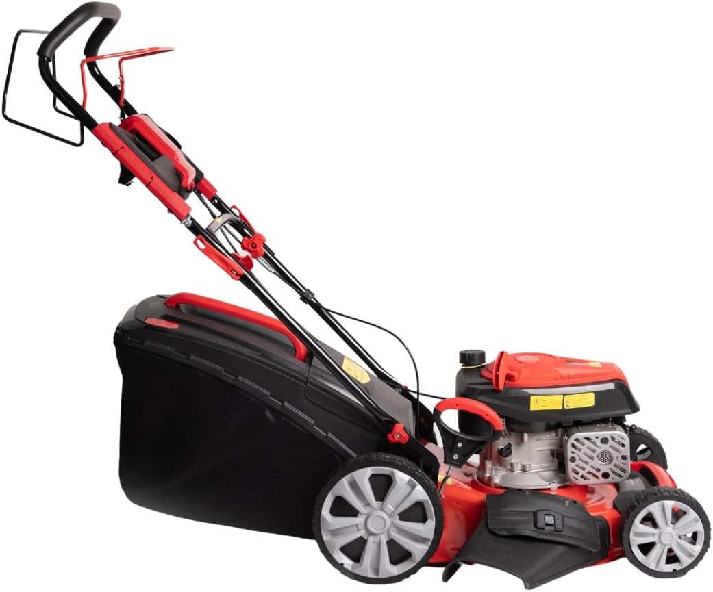 karaca-alisveris Tondeuse à gazon à explosion automotrice 4in1-4 CV, Tondeuse à gazon thermique autoportée - Moteur 170cc 4 temps avec autotraction - Largeur de coupe 51 cm - Mulching - Panier de collecte 60L