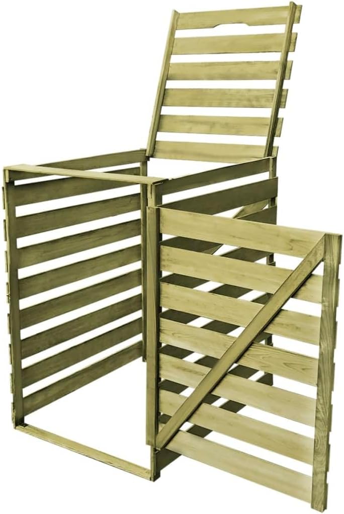 karaca-alisveris Cache-Poubelle Simple Abri de Poubelle de Jardin Déchets Bois Imprégné