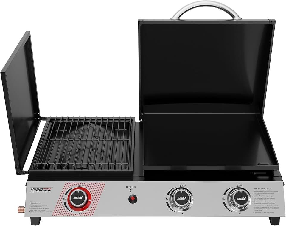 karaca-alisveris - barbecue gaz 3 brûleurs - 8,5kW - plancha, grille, couvercle multifonction