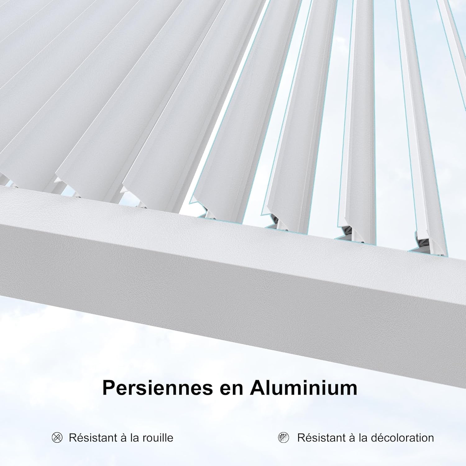 karaca-alisveris - pergola bioclimatique - 4,24x3m - aluminium, stores enrouleurs, lames orientables