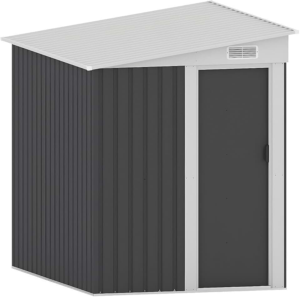 karaca-alisveris - Daxton série - abri de jardin adossé 3,15 m² acier galvanisé anthracite