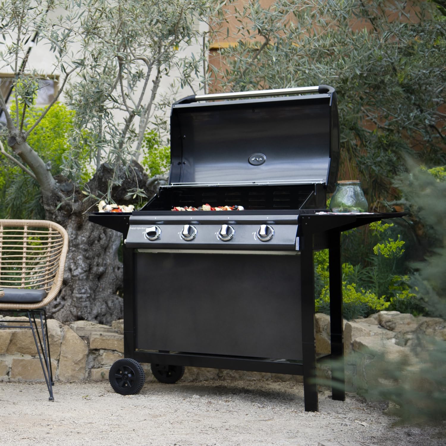 karaca-alisveris - Barbecue gaz RENO - 4 brûleurs 14kW avec thermomètre